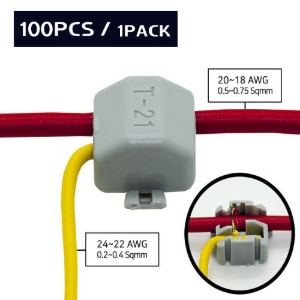 [알파오]무탈피 전선 커넥터 T-21 (100EA/PACK) / 전선규격   0.5-0.75㎟ 0.2-0.4㎟